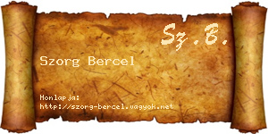 Szorg Bercel névjegykártya